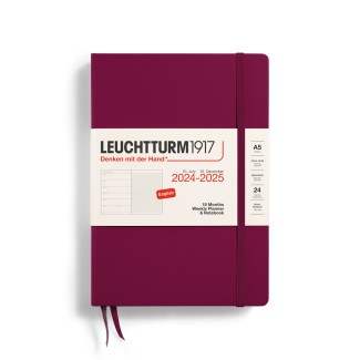 LEUCHTTURM1917 Medium (A5) Weekly Planner 2025 & Notebook 18 maanden